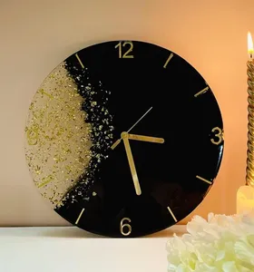 Handmade Colorful Resin <b>Wall</b> <b>Clock</b> With Gold Accents Home Decoration Artistic Crafts for Sale - Product Image 2