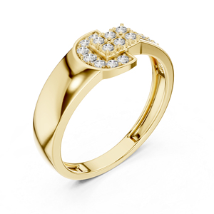 แหวนเพชรทรงกลมสีเหลืองทอง 14K สำหรับผู้หญิง |   ของขวัญวันครบรอบ |   เพชรที่เพาะเลี้ยงใหม่ - Product Image 5