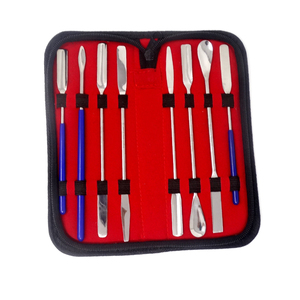 9 in 1 스테인레스 스틸 샘플링 스푼 실험실 국자 혼합 주걱 비닐 컴포트 그립 케이스에 - Product Image 5