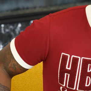 HBCU-Camiseta de chenilla de color carmesí para hombre, de primera calidad Camiseta de algodón, ropa griega de ajuste clásico, suave, cómoda, elegante, con logotipo bordado - Product Image 3