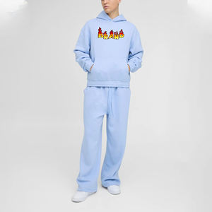 Vente en gros 100% survêtement surdimensionné en molleton de coton pour hommes ensemble pantalon de survêtement et sweat à capuche à motif solide et lourd pour l'hiver - Product Image 4