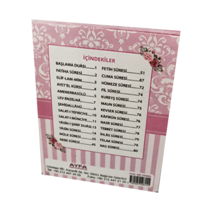 080 Livre de prononciation et de traduction arabe-turc Yasin-i Erif format poche rose avec couverture en carton et papier intérieur Kad - Product Image 5