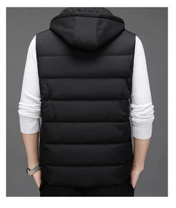 Personnalisation Veste matelassée unisexe à demi-manches OEM Tissu peigné matelassé sans manches coupe-vent avant Logo rempli de coton mince - Product Image 6