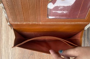 Nouveau vrai cheveux faits à la main sur la peau imprimé Animal fourrure portefeuille à deux volets en cuir Snap fourrure pochette sac à main Unique mignon vraie vache cacher fourrure sac à main - Product Image 6