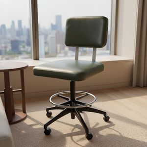 Homewood Hotel Custom COM/COL Swivel <strong>Drafting</strong> Stool 33.75" Seat Height Task Chair with Footrest for Hotel Bedroom Sets - Product Image 3