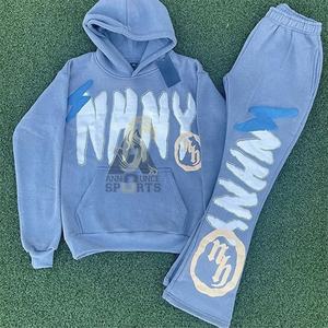 Survêtement personnalisé femme pulls à capuche grande taille respirant streetwear plaine évasée survêtements - Product Image 2