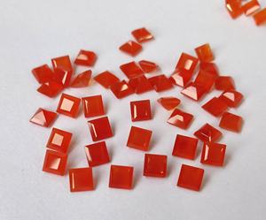 Cornaline orange naturelle coupe carrée 7mm à facettes-cornaline orange en vrac cornaline orange naturelle de qualité supérieure - Product Image 4