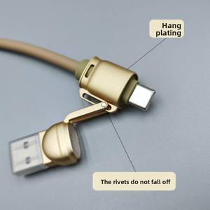 Câble USB à ressort PINYI <span class=keywords><strong>FEIYIDA</strong></span> en PVC avec adaptateur en alliage de zinc, charge rapide 240W, USB 3.1 3-en-1 Type-C, 1,8m, pour appareils iOS - Product Image 3