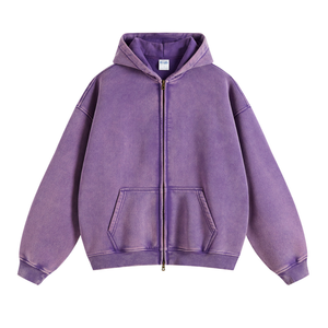 Design personnalisé Vintage Washed Hoodie pour hommes Sun Fade 100% coton haute qualité Streetwear pour l'hiver sweats à capuche en gros - Product Image 4