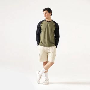 Best Quality 100% Cotton <b>Men's</b> Full Sleeve Plain <b>T</b>-<b>Shirt</b> Custom Logo Oversized <b>Raglan</b> Streetwear with Customizable Logo - Product Image 5