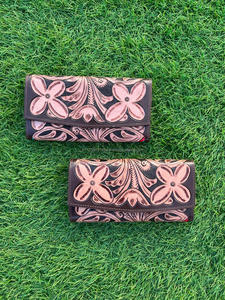 Hand Tooled Leather <b>Wallet</b> for Women Genuine Leather Vintage Long <b>Wallet</b> Western Floral Credit <b>Card</b> Phone <b>Wallets</b> Cowhide Clutch - Product Image 3