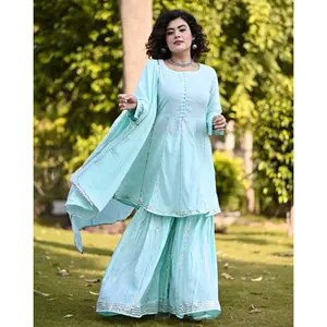 Ensemble de costume de travail en rayonne noire apaisante pour femmes, style Gotta élégant, pour mariage Nri, demoiselles d'honneur - Product Image 4