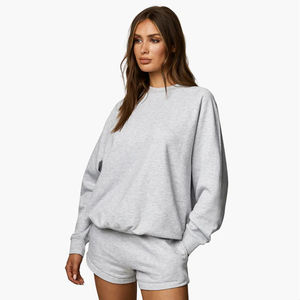 Sudaderas con capucha de gimnasio para mujer, sudaderas con capucha cortas personalizadas en blanco, sudaderas con capucha para mujer atléticas, sudaderas con hombros caídos de gran tamaño, tarifa al por mayor - Product Image 3