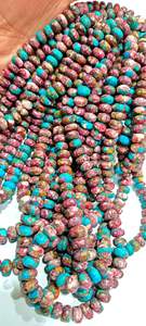 Perles rondes lisses en turquoise cuivre Kingman violet naturel, 8 mm, vendues par brin, 7 pouces de long - Product Image 3