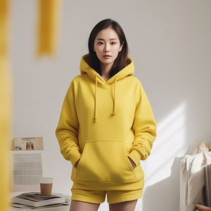 Oversize Drop Shoulder Hoodie Mujer Heavy 450 Gsm Fleece Hood Ladies Windproof Baggy Hoodie Mujer - Product Image 2
