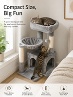 Arbre à chat compact et condo pour chat avec grande perchoir-hamac et poteaux à gratter en sisal pour chats d'intérieur OEM ODM Personnalisé
