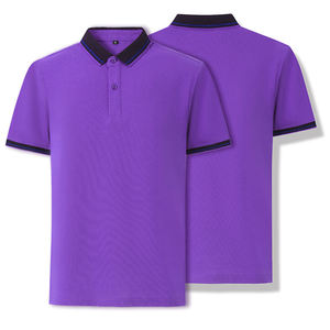 Venta al por mayor 100% algodón hombres Casual para Polo camisetas personalizadas hombres patrón sólido tela de lona para Polo camisas - Product Image 4