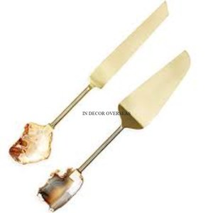 Set Of 3 Unique Different Designer Eye Catching Look High Standard Quality Metal Cake Server And Knife Supplies From India - Product Image 6
