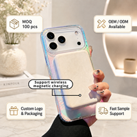 Coques de téléphone antichoc de luxe avec placage électrolytique IMD, motif coloré, magnétiques, anti-traces de doigts, avec coussin d'air pour 17