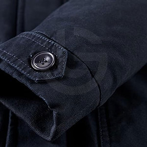 Factory Manufacture's New Arrival Customized Wholesale <b>Men's</b> 100% Cotton Stand Collar <b>Long</b> Sleeve <b>Jacket</b> for Winter - Product Image 2