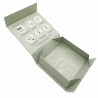 Caja de Regalo Plegable con Cierre Magnético, Impresión Interna Mate en Verde Salvia, Personalizable con Logotipo, para Kits de Muestras Médicas y de Bienestar