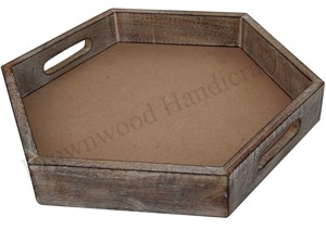 Premium Acacia Wood Serving <b>Tray</b> Set of 2 Custom Wooden Food <b>Tray</b> for Hotels Restaurants Home Kitchen <b>Office</b> Party Use - Product Image 6