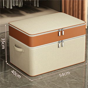 Sac de rangement pour vêtements à double fermeture éclair, boîte de rangement pour armoire, sac de déménagement portable, boîte de rangement pour couette d'hiver - Product Image 5