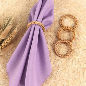 Vietnam gros rotin tissé décorer rond de serviette pour le dîner Table mariage ronds de serviette en gros couleur personnalisée - Product Image 4