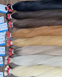 Venta al por mayor doble dibujado recto suave ruso extensión de cabello completo cutícula alineada virgen crudo Remy extensiones de cabello humano a granel - Product Image 6