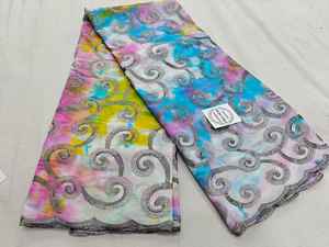 Tela de Algodón Peinado de Alta Calidad, Transpirable, Bordada, Tradicional, Multicolor, Thoub Lafaya Sudanés para Mujer - Product Image 5