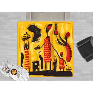Tapis d'art familial africain : Décoration ethnique antidérapante, Tapis imprimé, Tapis en chenille - Product Image 2