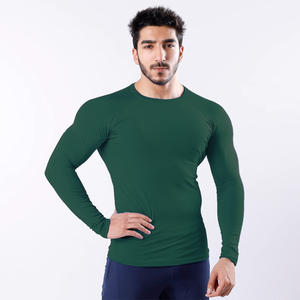 Camiseta de compresión para hombre, manga larga, poliéster personalizado, respetuoso con el medio ambiente, transpirable, rendimiento, entrenamiento de gimnasia, Fitness de secado rápido - Product Image 1