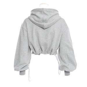Sudaderas con Capucha Cortas Personalizadas al por Mayor de Alta Calidad para Mujer, con Logotipo Frontal, 100% Algodón Canvas Ecológico - Product Image 2