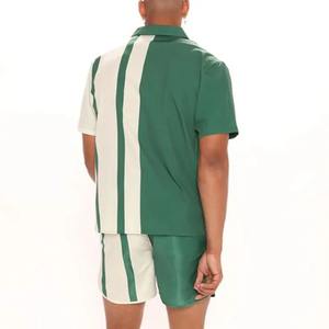 เสื้อยืด2ชิ้นและชุดกางเกงขาสั้นสำหรับผู้ชายชุดวิ่งฝึกซ้อมฟุตบอลบล็อกสีฤดูร้อนโลโก้ออกแบบได้เอง - Product Image 5