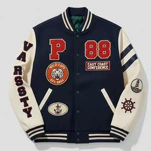 Chaqueta Varsity Personalizada con Bordado Chenille, Chaqueta Universitaria Vintage para Hombre, Chaqueta Letterman con Botones para Hombre - Product Image 1