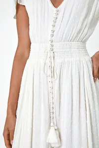 ชุดเดรสยาวมัดย้อมสไตล์โบฮีเมียนของผู้หญิงชุดเดรสลูกไม้แขนสั้นสำหรับปาร์ตี้ฤดูร้อนชุดเดรสยาวสำหรับโอกาส - Product Image 5