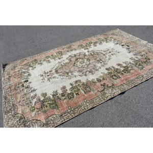 Classic Beige <b>Pink</b> 5.6 X 9.4ft Large Area Turkish Rug Wool PP Material <b>Latex</b> Backing Abstract for Entryway Hallway Rectangle - Product Image 4