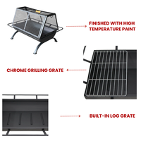 Hochwertiger Außen grill Stahl Feuerstelle Langlebige Hinterhof-Grill geräte mit Kohlen becken Grillz Außen kamin