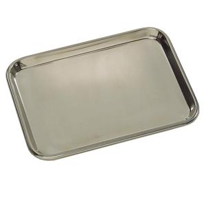 Bandeja de servicio decorativa rectangular de acero brillante hecha de acero inoxidable de alta calidad con mango dorado para la decoración del hogar y el hotel - Product Image 1