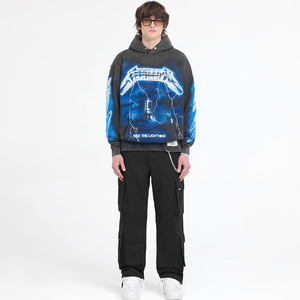 Sudadera con capucha lavada ácida personalizada con logotipo de serigrafía | Sudadera vintage de gran tamaño | Proveedor de sudaderas con capucha unisex Streetwear - Product Image 6