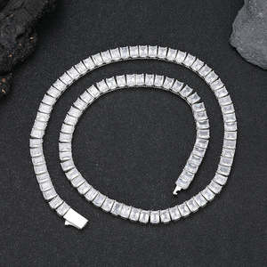 18K Gold\silver Plated moissanite Tennis Chain Necklace 6mm Zircon Hip Hop <b>Fine</b> <b>Jewelry</b> Tennis Chains Necklaces for Women's - Product Image 5