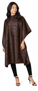 Robe de salon de coiffure imperméable avec LOGO personnalisé, bouton en résine, cape de barbier en polyester multicolore avec bouton pression en métal - Product Image 4