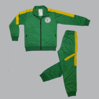 Ensemble de survêtement personnalisé pour hommes en polyester, vert et jaune, vêtements de sport, tenue d'entraînement, fabricant OEM ODM Sialkot, vente en gros directe d'usine
