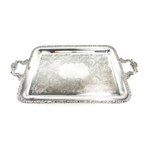 Bandeja de servicio de latón de primera calidad con mango elegante para servir café de alta gama y decoraciones de boda Artículos de servicio - Product Image 1