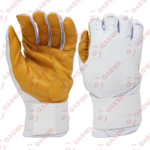 Guantes de bateo de béisbol con puño largo nuevo de color único guantes de bateo de cuero ajustables transpirables de nivel profesional precio de fábrica - Product Image 4