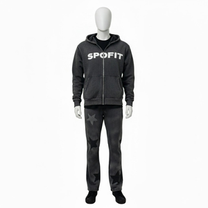 ชุดวอร์มผ้าฟลีซผ้าฝ้าย100% ทึบชุดวอร์มมีฮู้ดออกแบบโลโก้ได้ตามต้องการชุดวอร์มสตรีทผ้าซักได้มีน้ำหนักมาก - Product Image 2