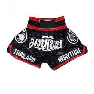 Pantalones cortos de boxeo Muay Thai con logotipo personalizado superventas de material sólido para hombre, venta al por mayor 2025 - Product Image 4