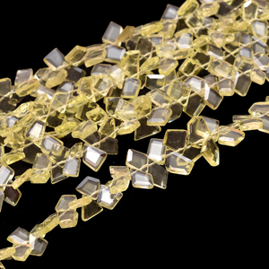 AAA Lemon Quartz 6x8mm-7x10mm Faceted Nugget Beads Natural Quartz Semiprecious Gemstone <b>Step</b> Cut Tumbled Fancy Beads For Jewelry - Product Image 1