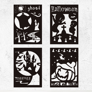 Pochoir d'Halloween en plastique pour le bricolage et les loisirs créatifs - Product Image 1