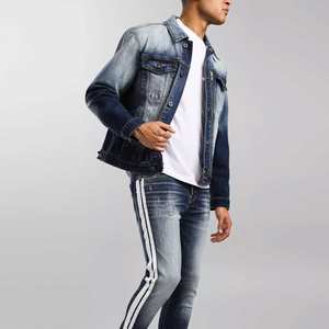 Chaqueta vaquera para hombre de calidad superior de Material de marca pura, chaqueta vaquera con botones cubiertos en la parte delantera de secado rápido a bajo precio - Product Image 4